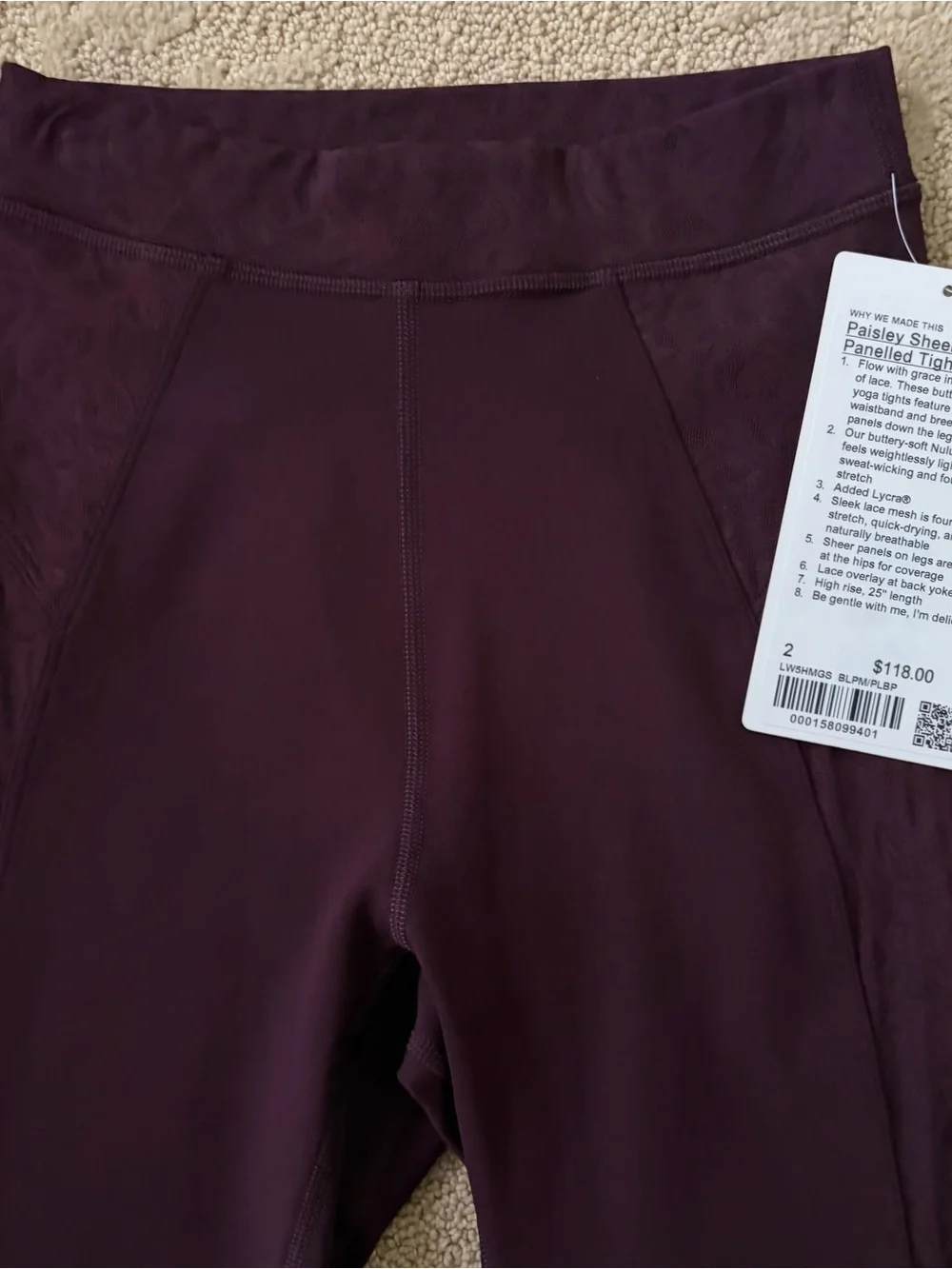 lululemon athletica Plum/Burgundy Leggings